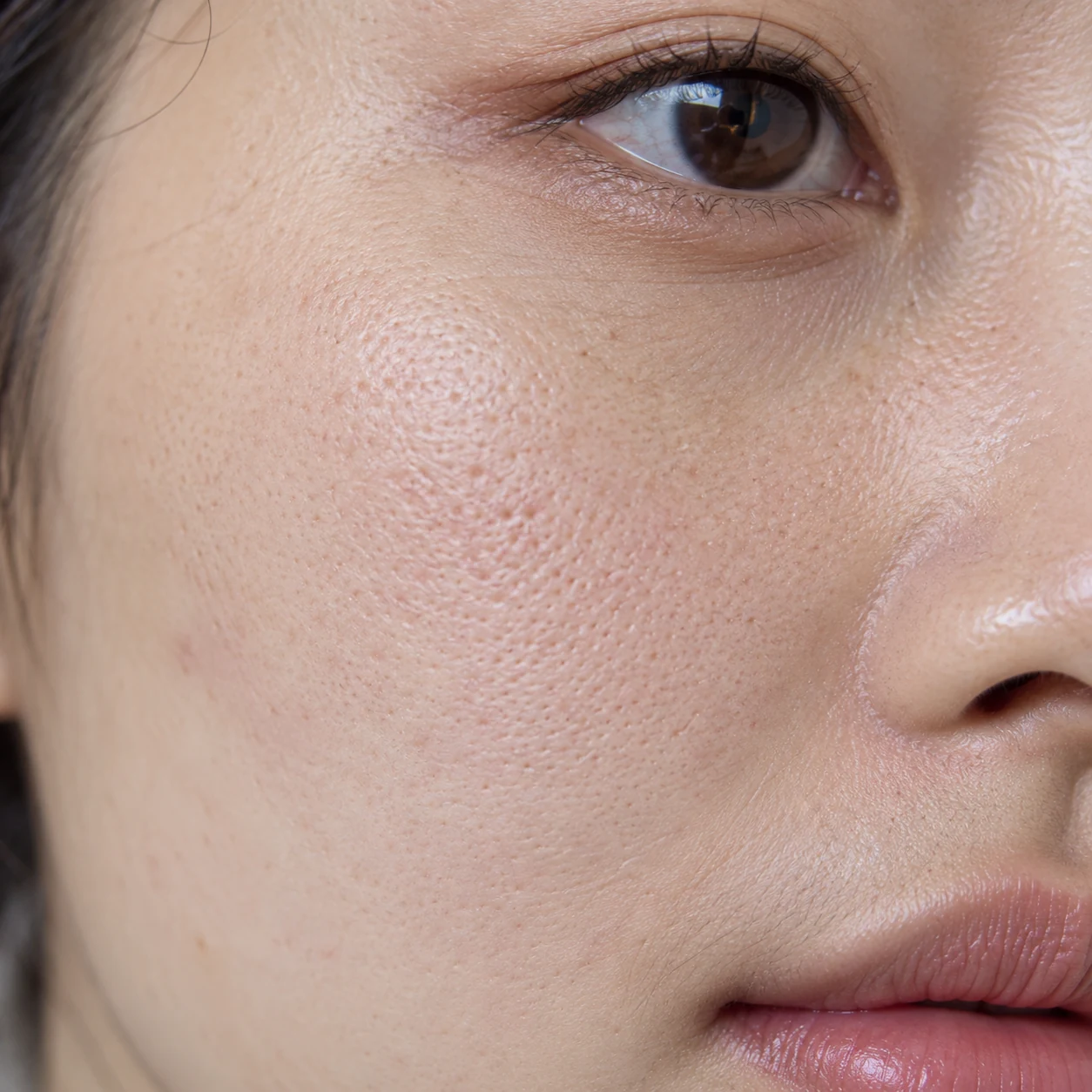 Close-up of visible pores