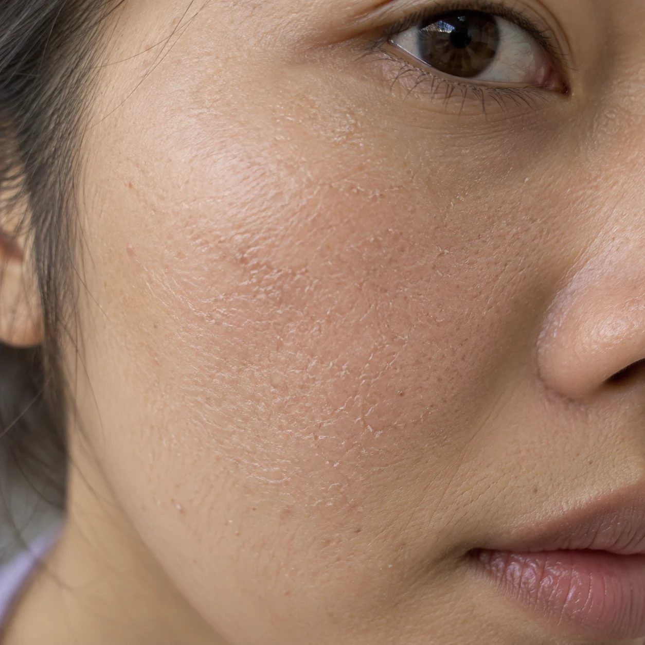 Close-up of dry-looking skin