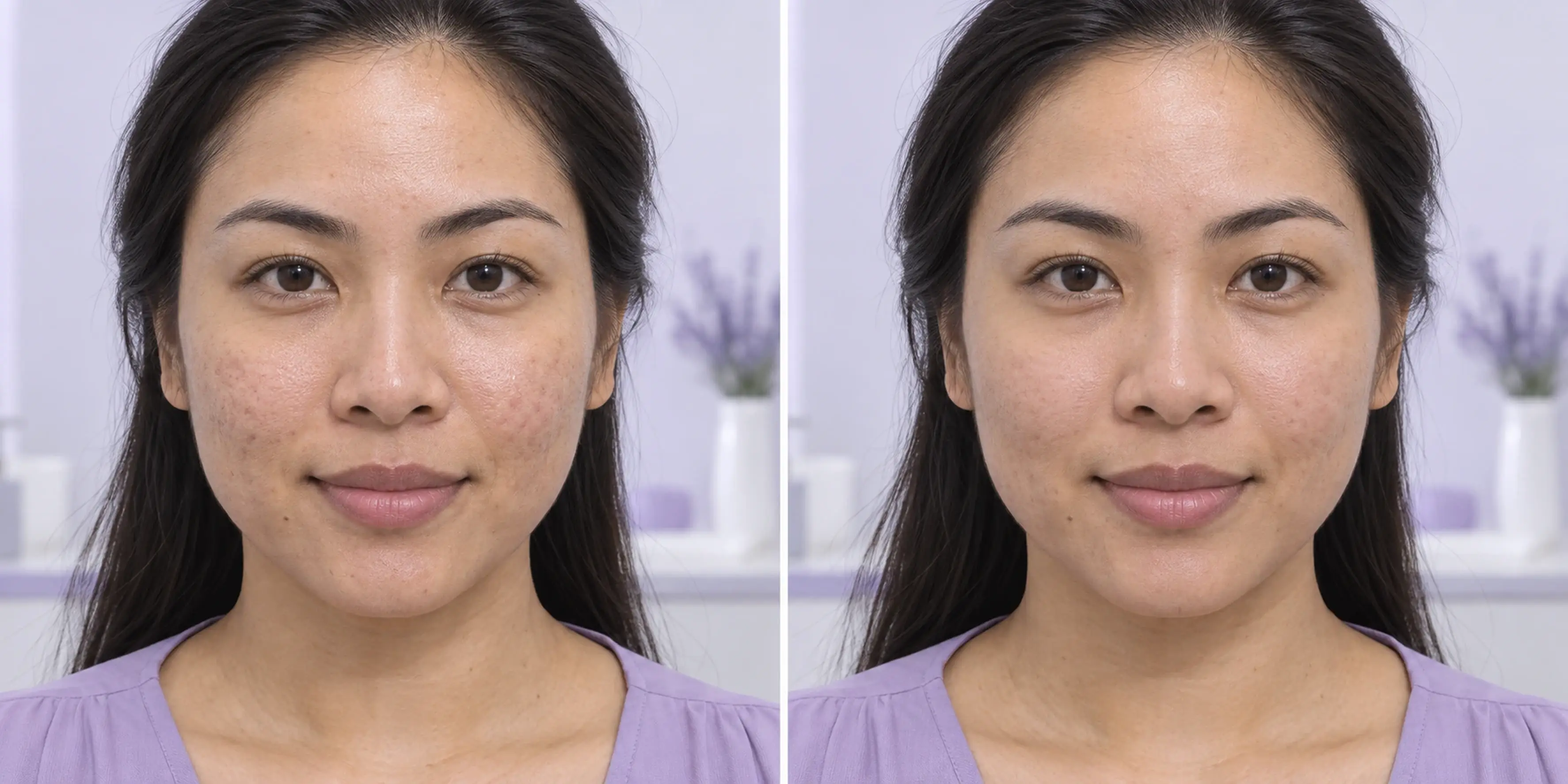 Uneven surface in an adult face