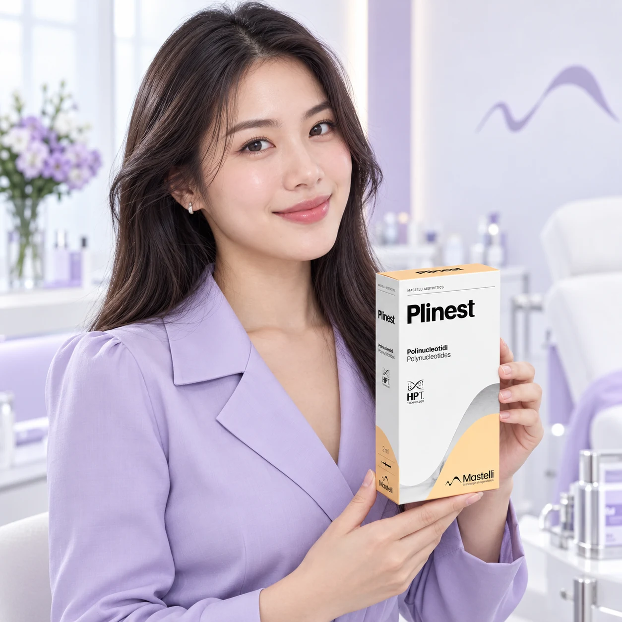 Model dewasa menunjukkan pembungkusan Plinest