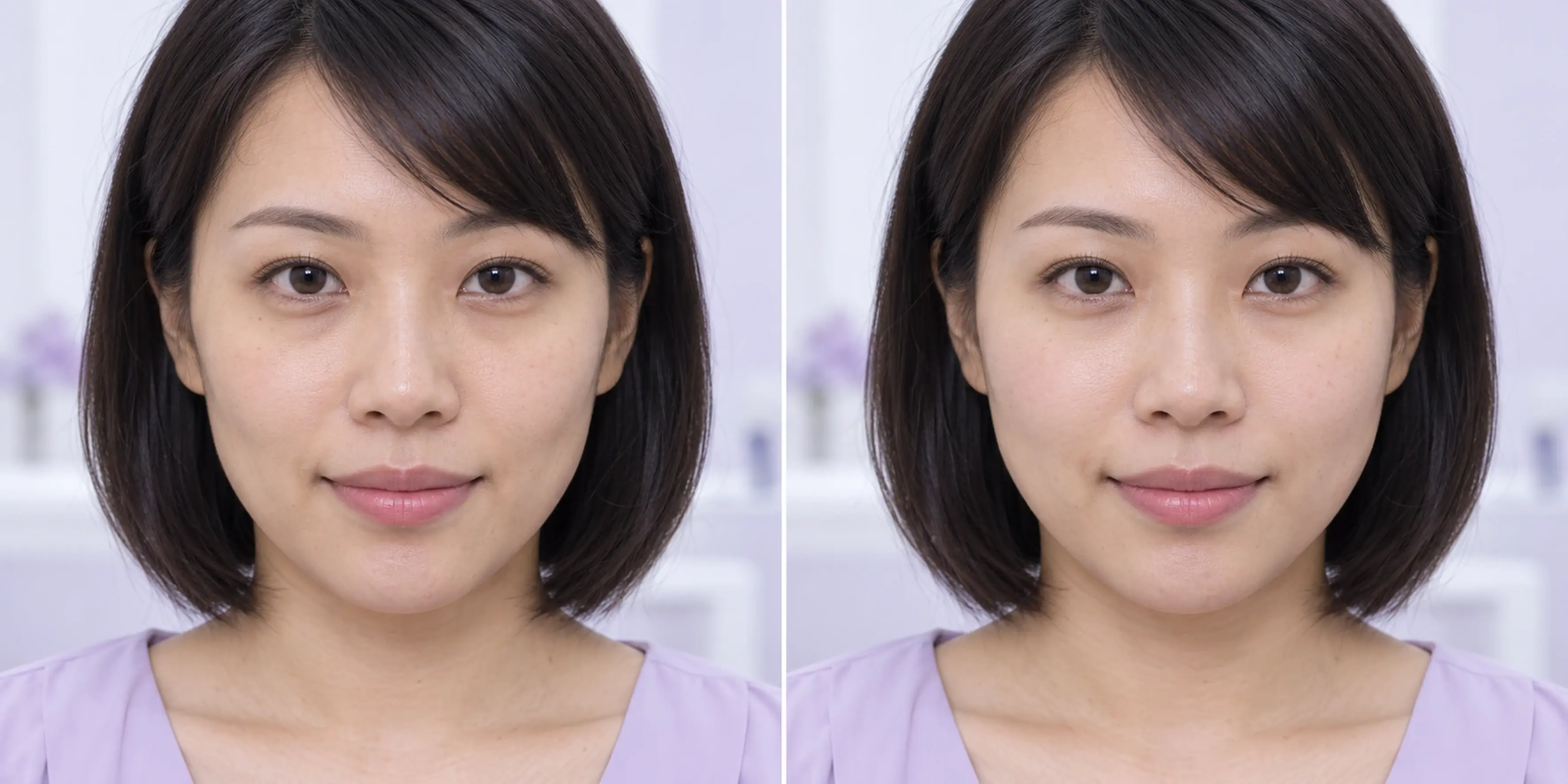 Visible contour transition in an adult face