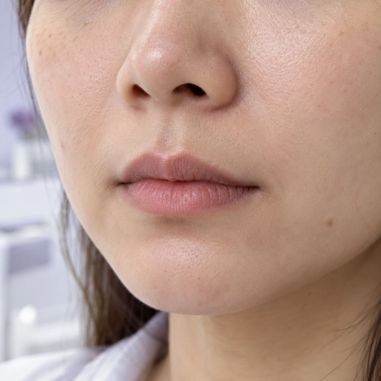 Close-up of lip shape