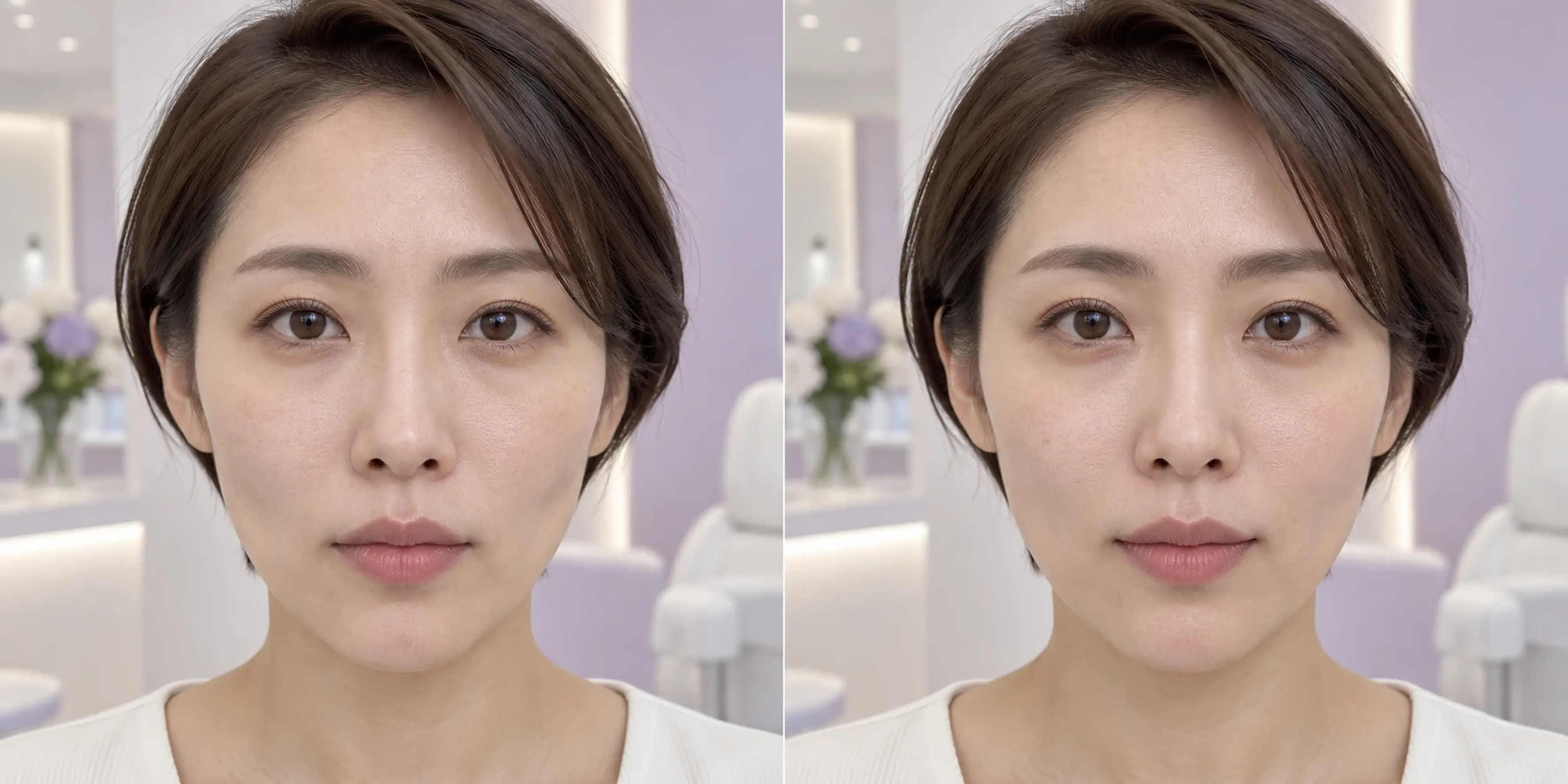 Visible contour transition in an adult face
