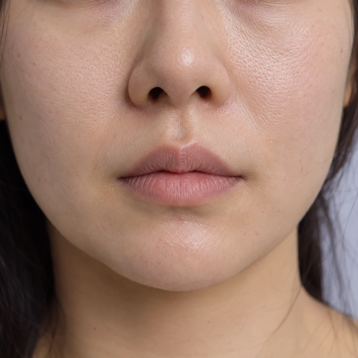 Gambar dekat isi padu bibir