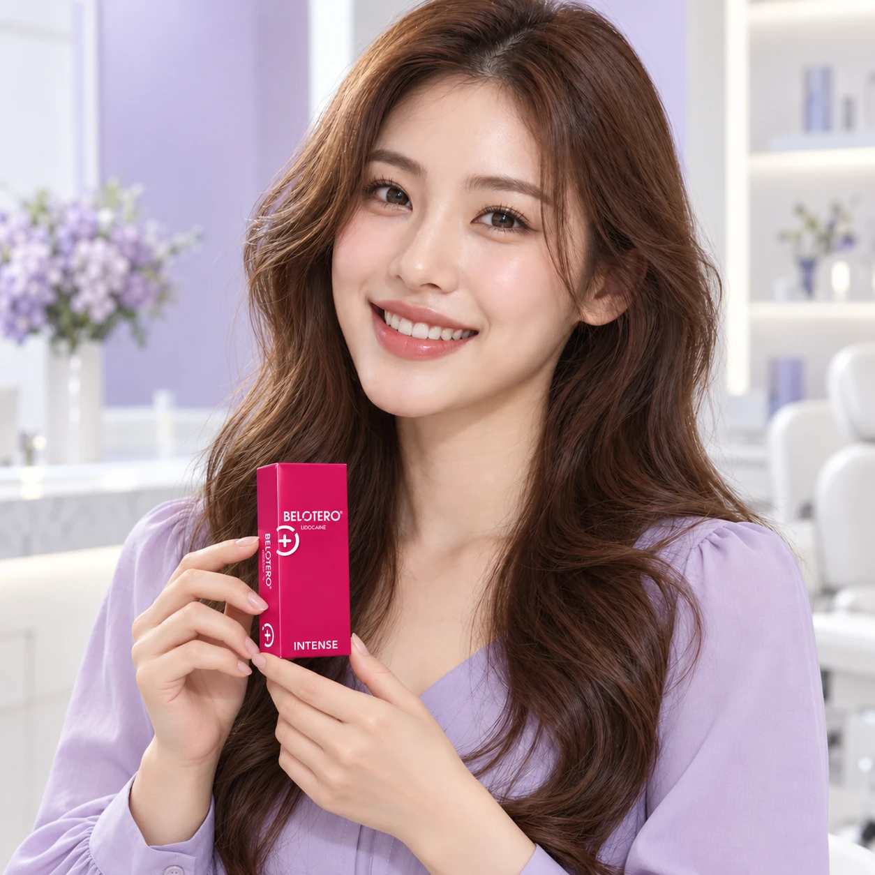 Model dewasa mempersembahkan produk Belotero Intense