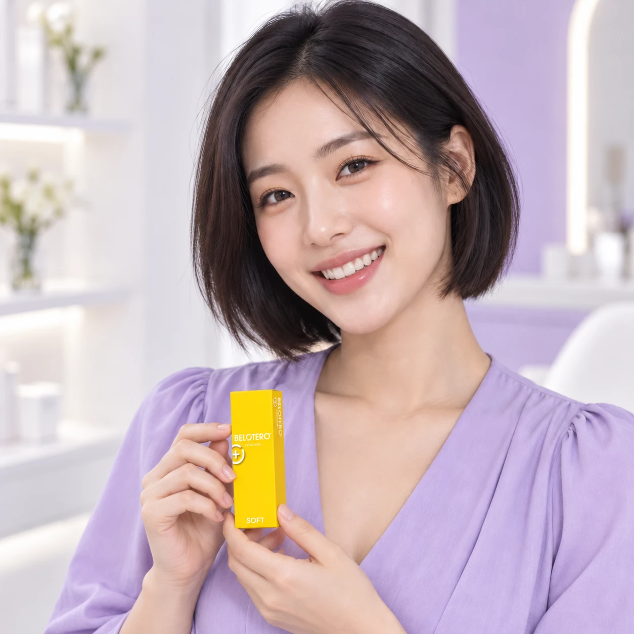 成年模特展示 Belotero Soft 产品