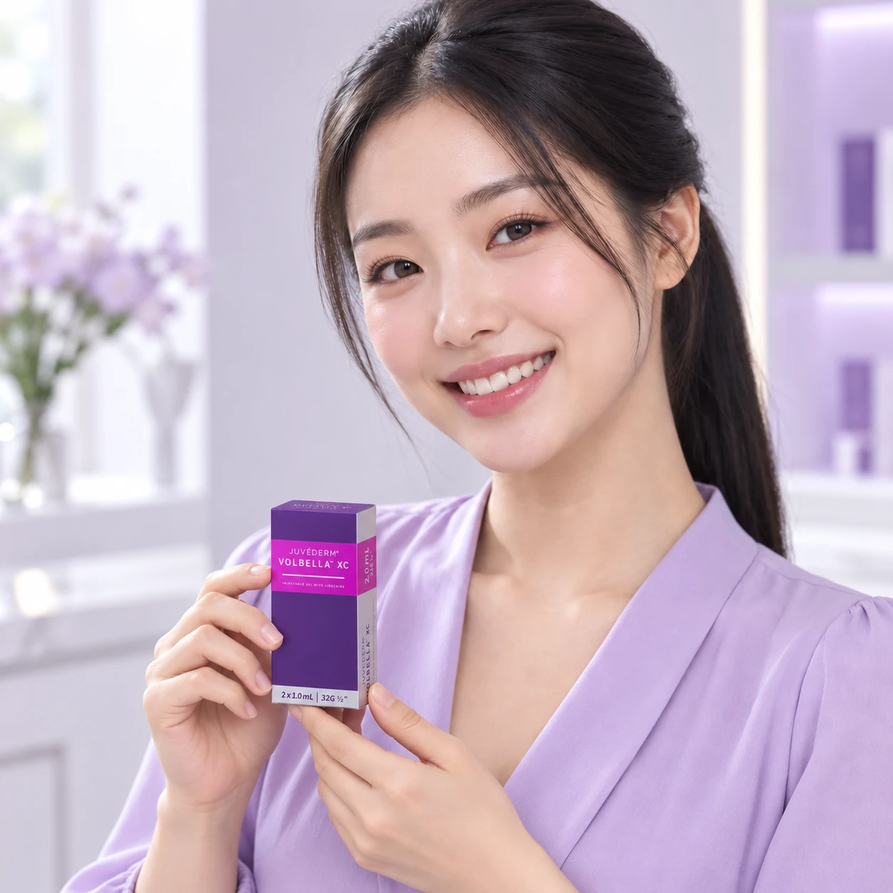 成年模特展示 Juvéderm Volbella 產品