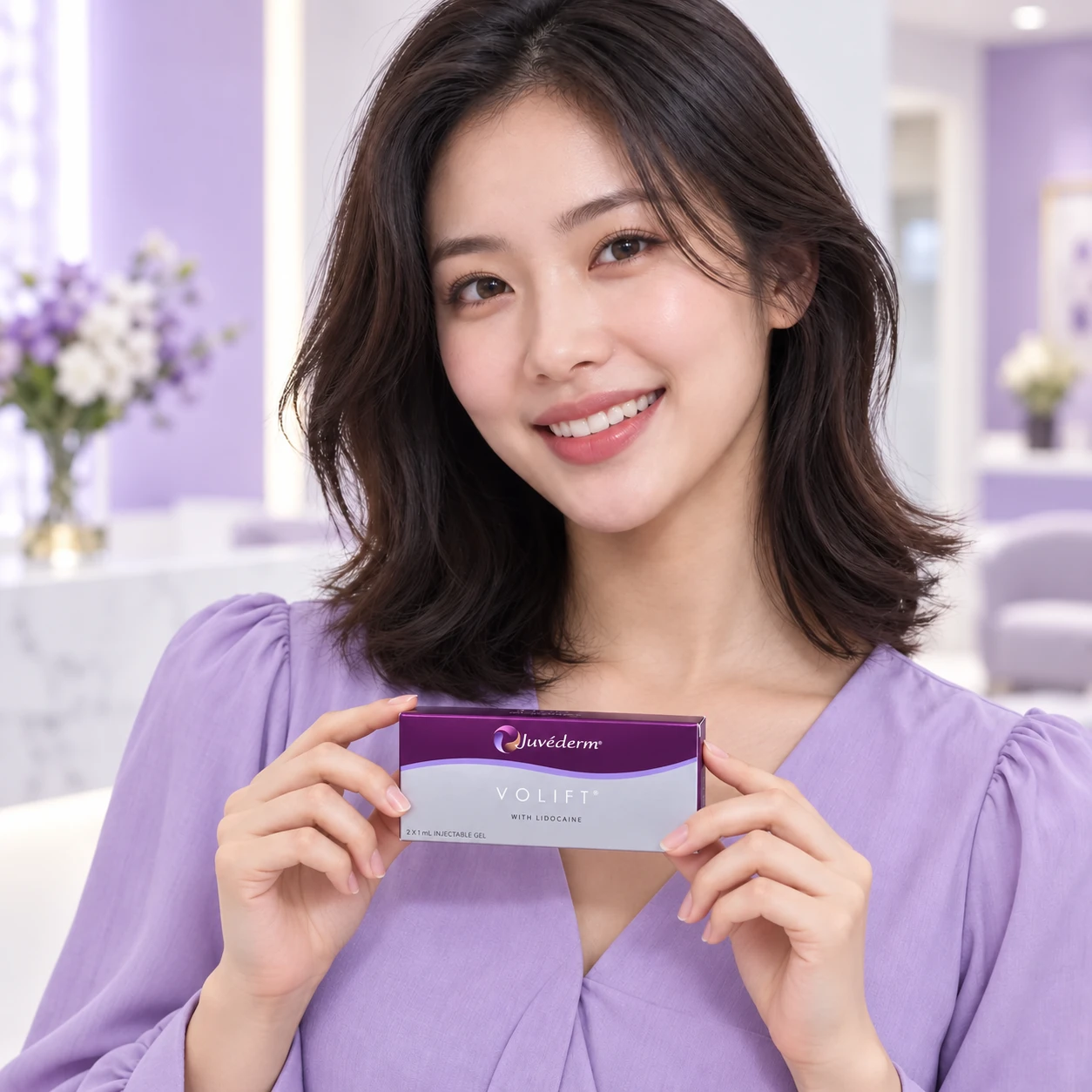 成年模特展示 Juvéderm Volift 產品