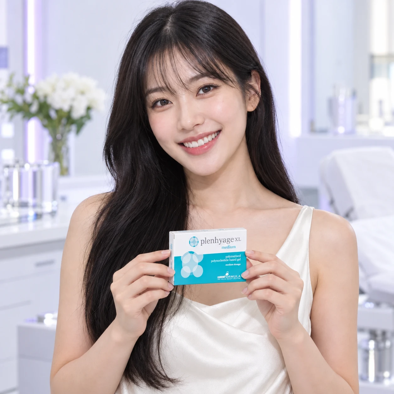 另一位成年模特手持Plenhyage XL Medium產品