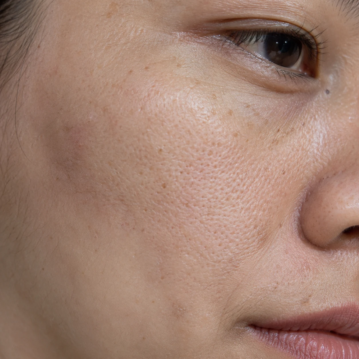 Close-up of dull-looking skin
