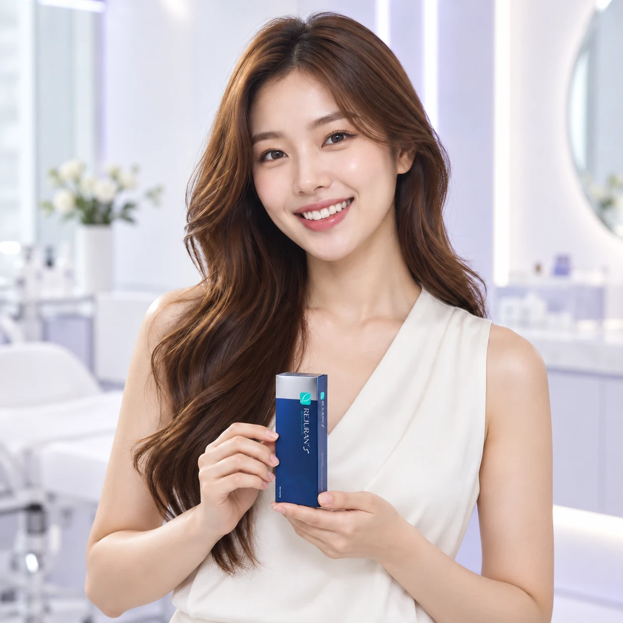 Model dewasa mempersembahkan produk Rejuran S Parut