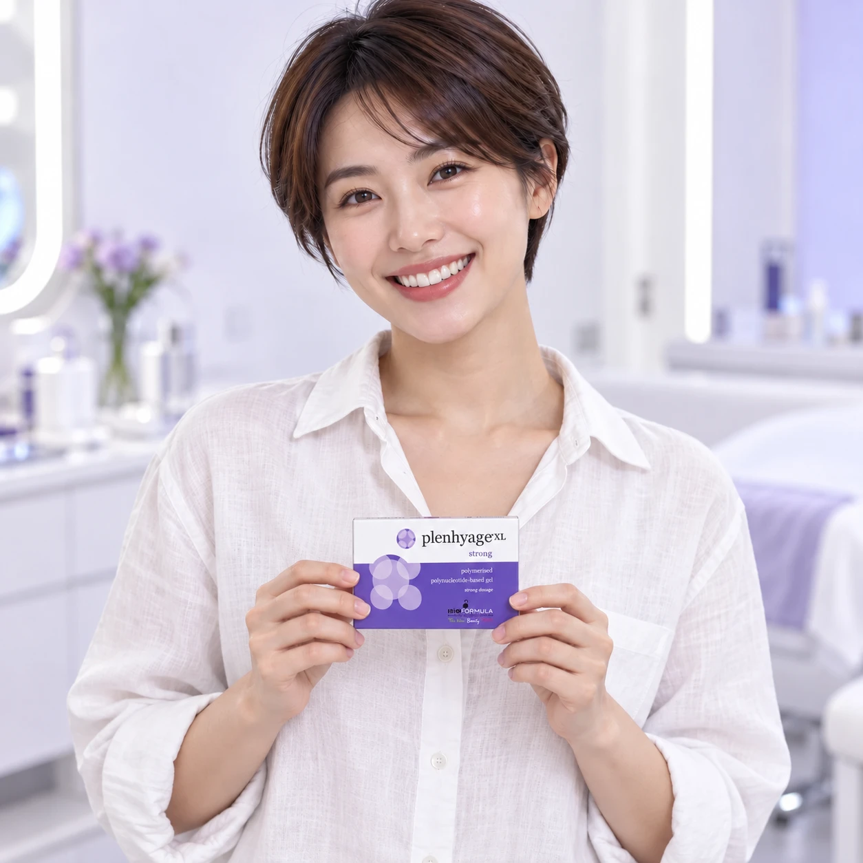 Adult model presenting Plenhyage XL Strong product