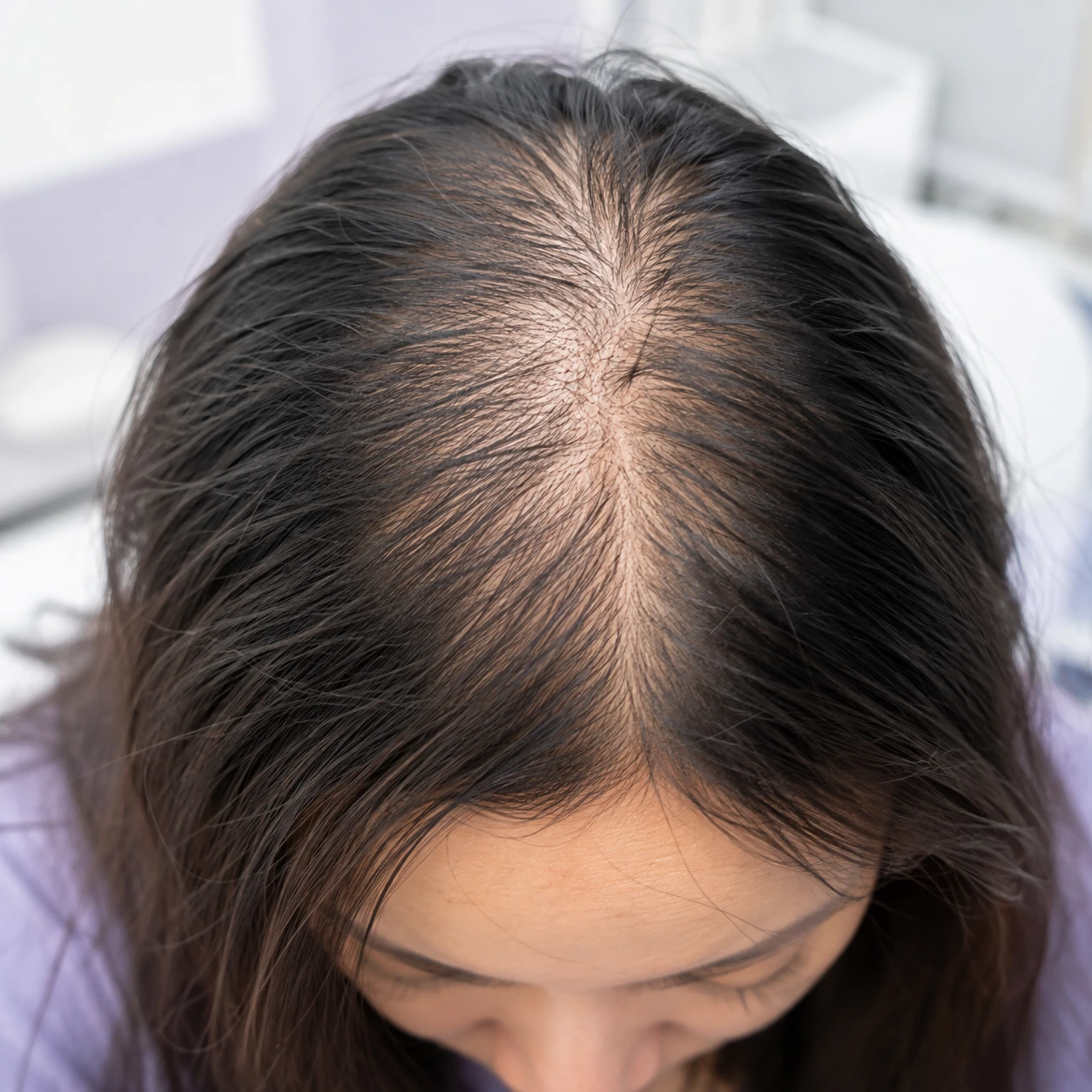 头顶弥漫性稀疏近照