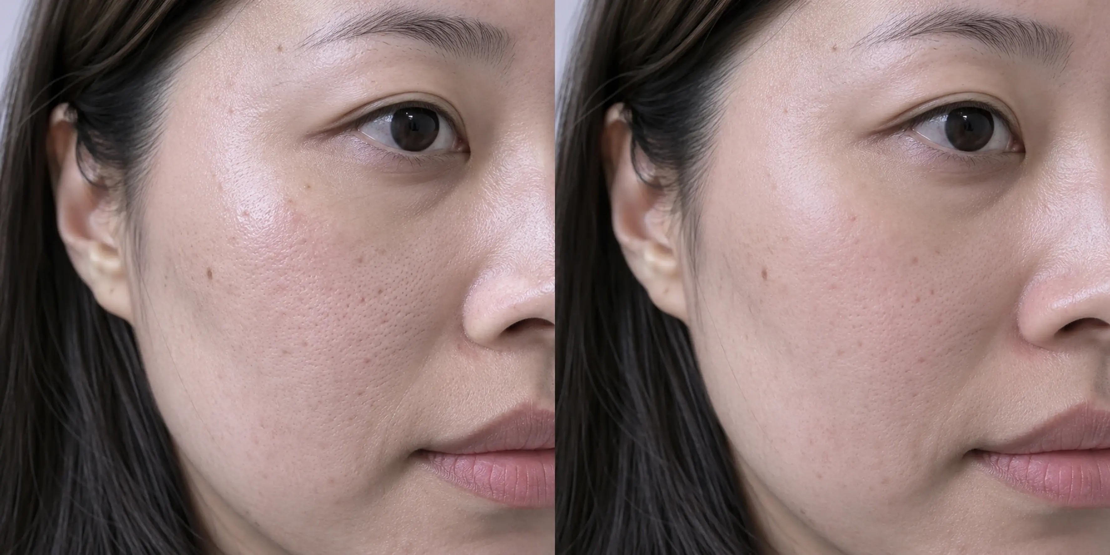 Dry-looking surface in an adult face