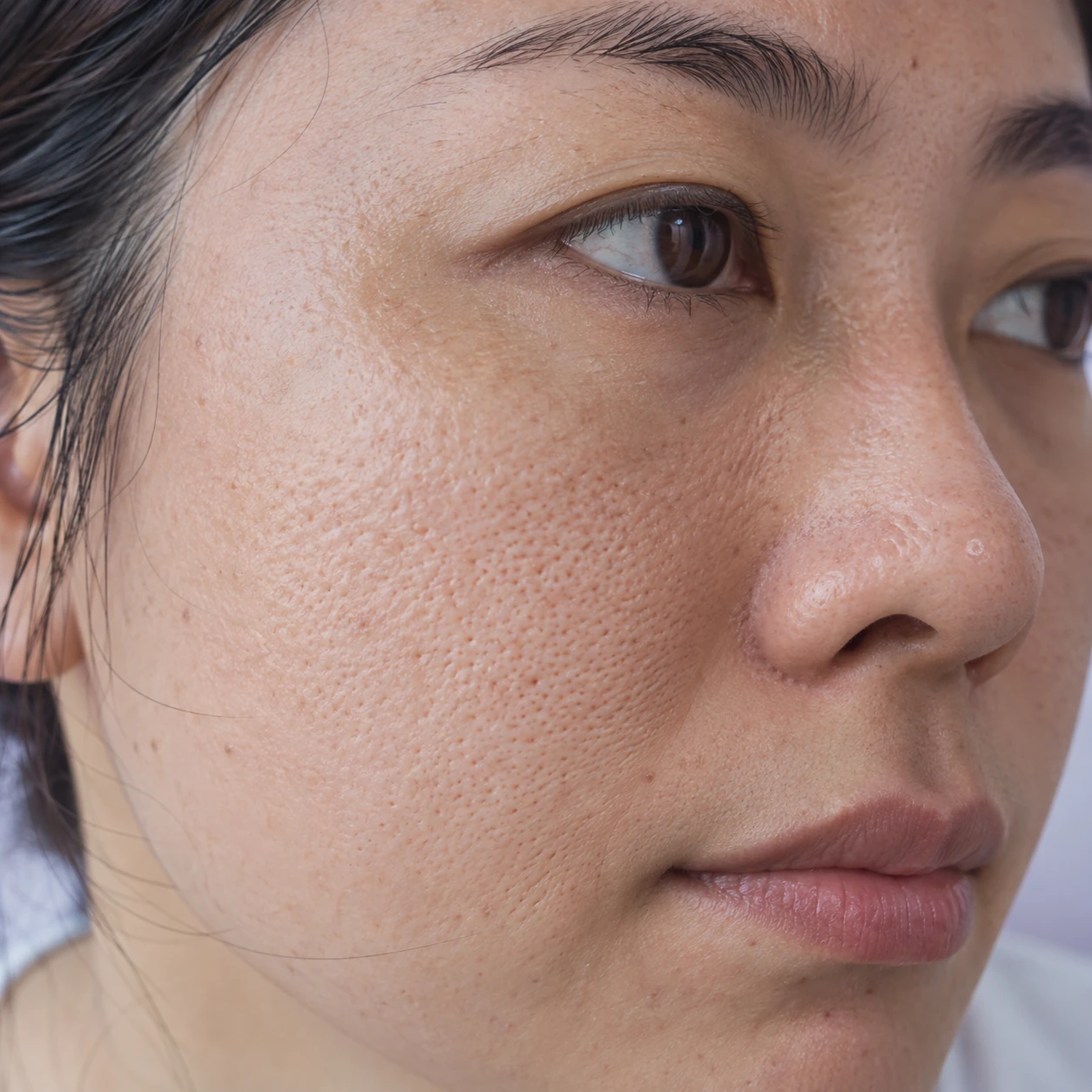 Close-up of rough pores