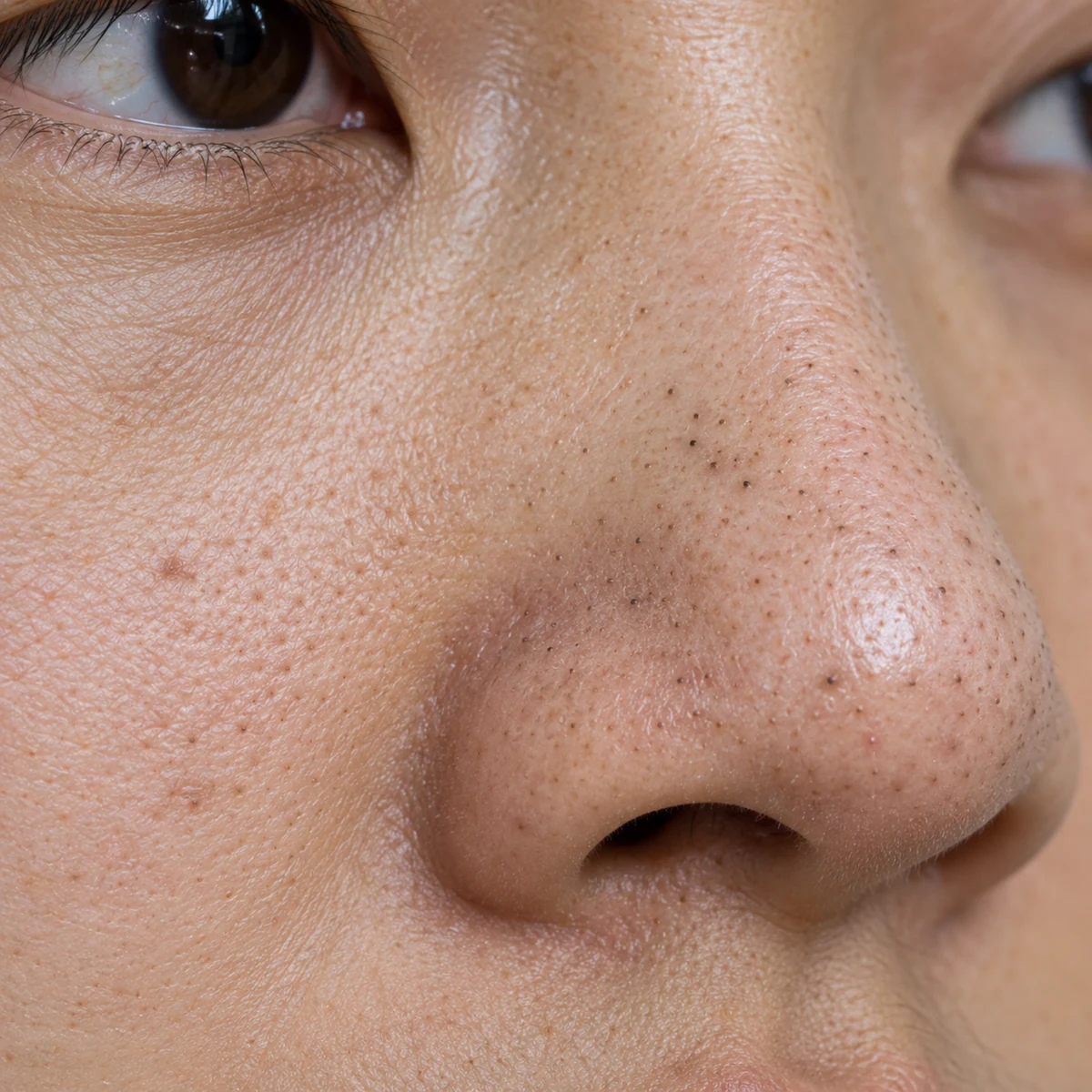 Close-up of blackheads
