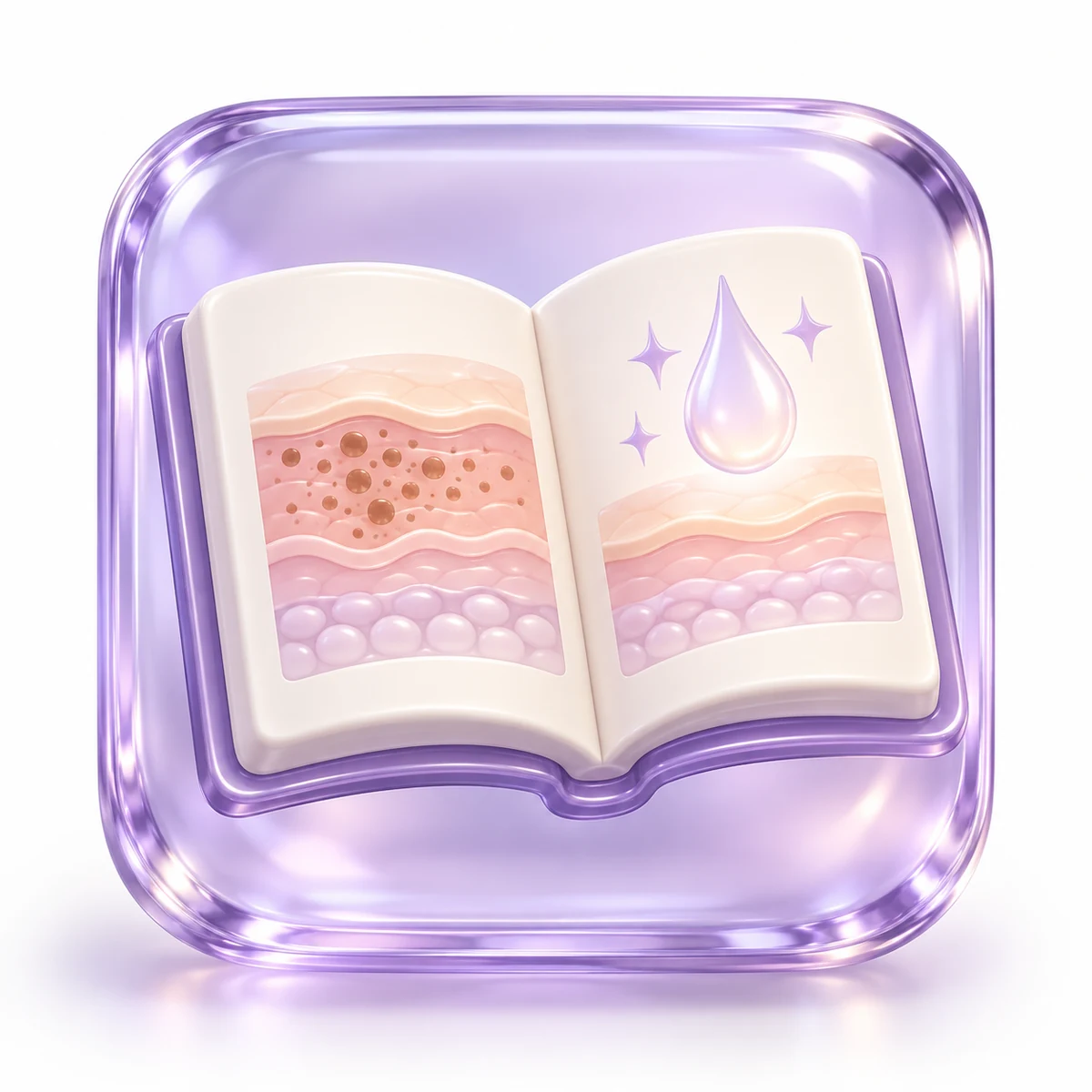 3D purple learning book with a skin motif for Skin Pigmentation Treatment