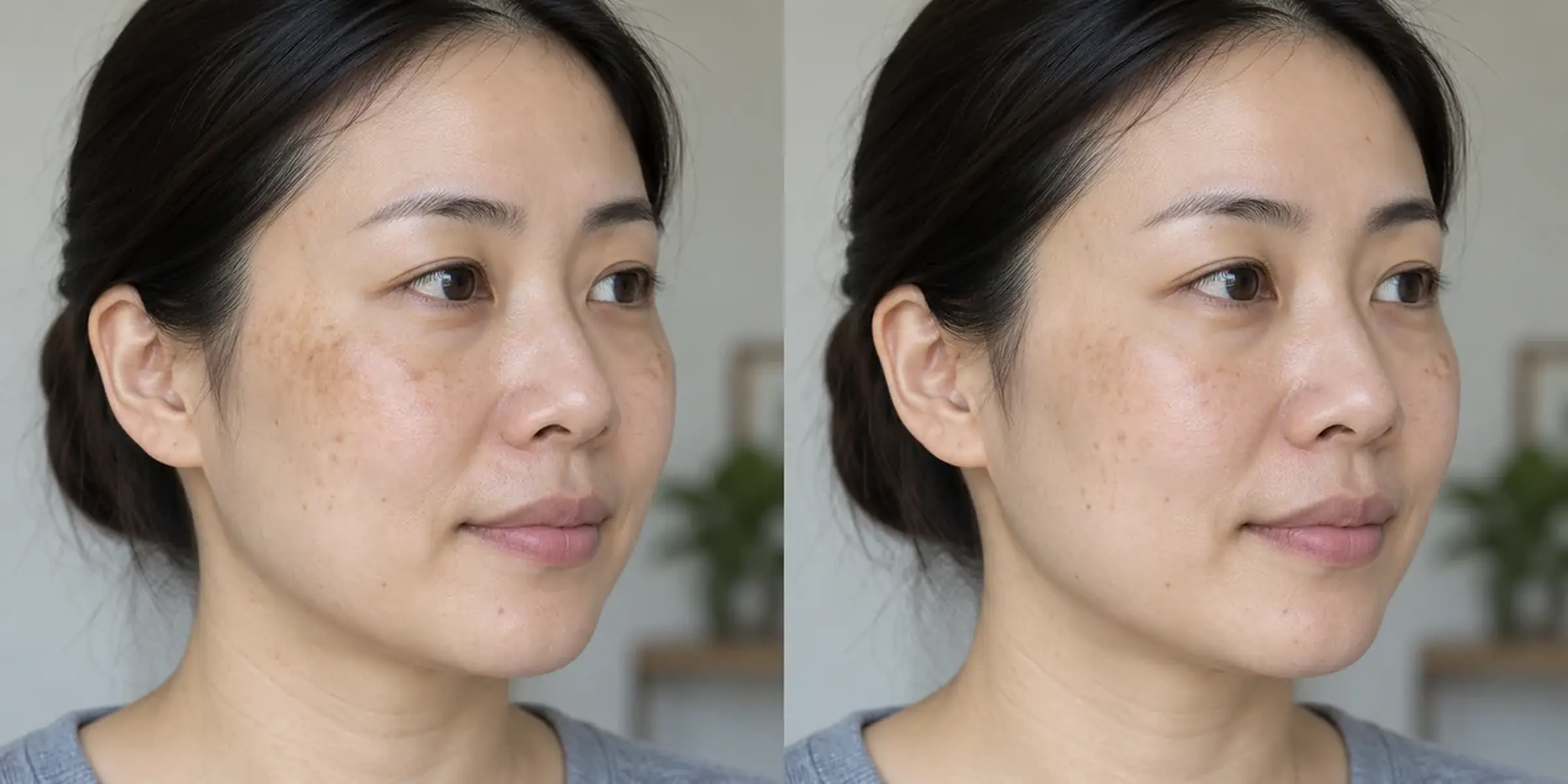 More visible uneven pigment on an adult patient’s skin