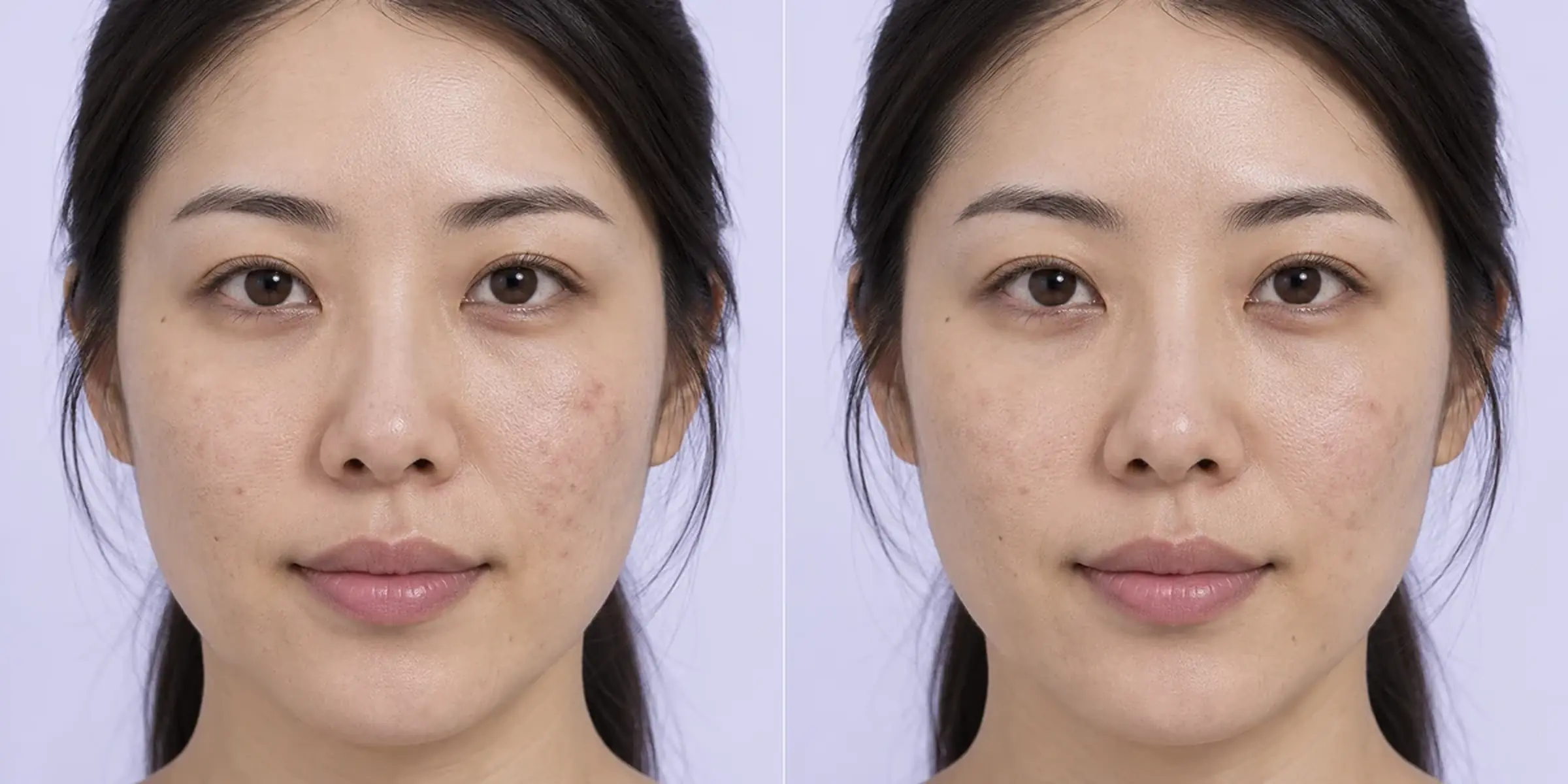 Simulated subtle scar transitions and fine texture change in an adult face