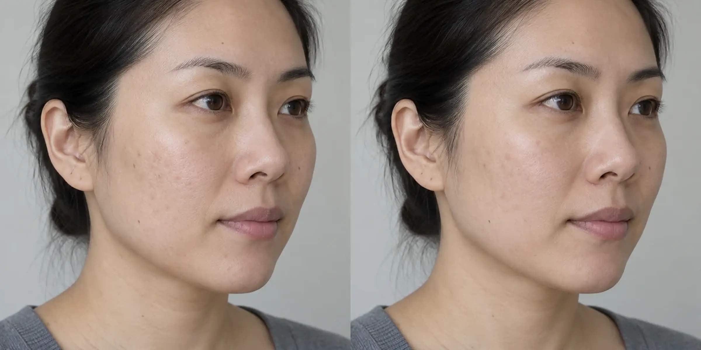 More visible texture transitions on an adult patient’s skin