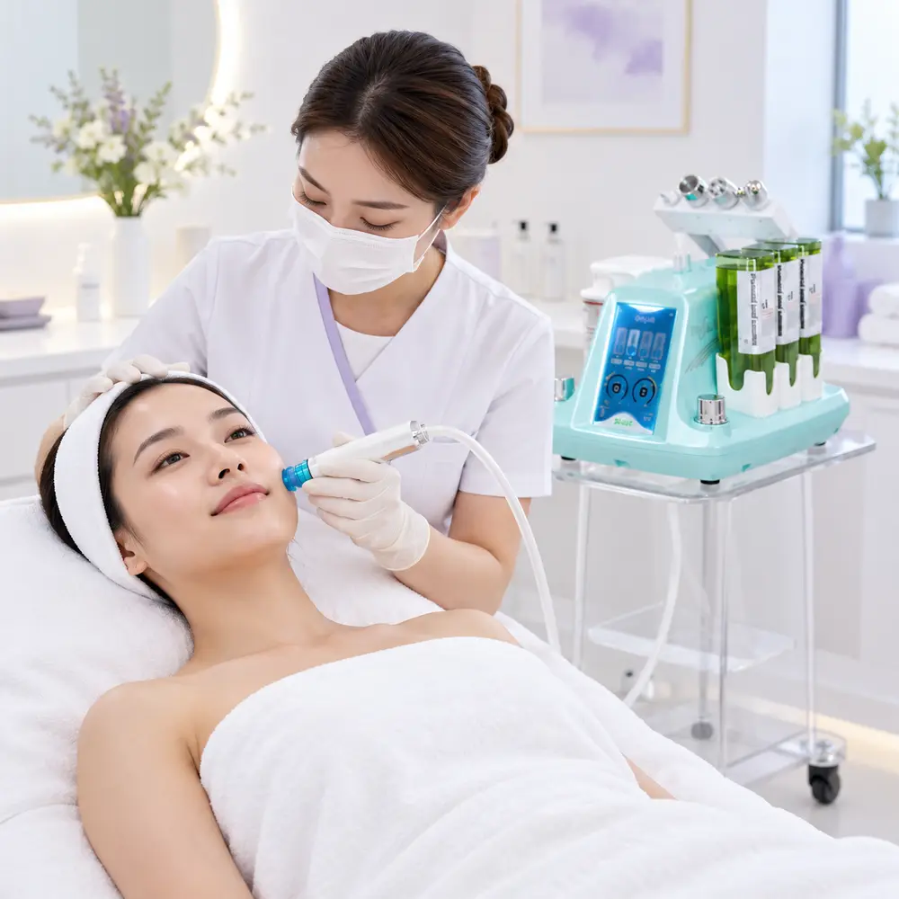 Bahan disahkan atau ditandakan jelas sebagai rujukan untuk Rawatan ProFacial 4-dalam-1; sahkan protokol klinik sebenar