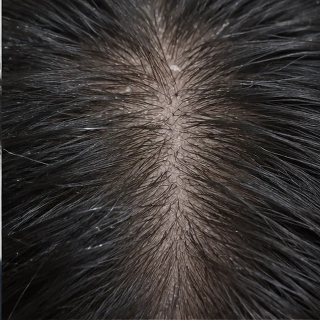 Close-up of scalp condition