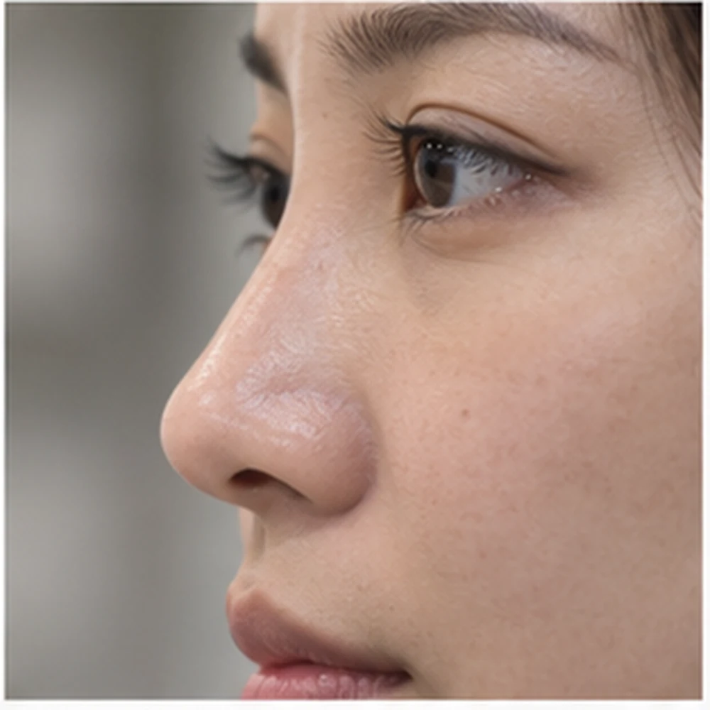 Paparan dekat profil batang hidung
