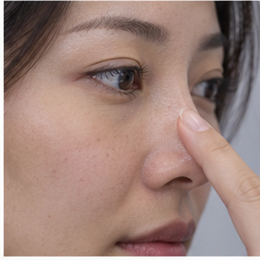 Paparan dekat perkadaran hujung hidung