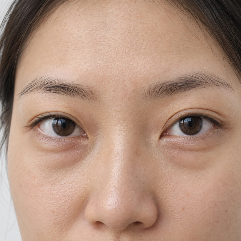 Close-up of morning puffiness
