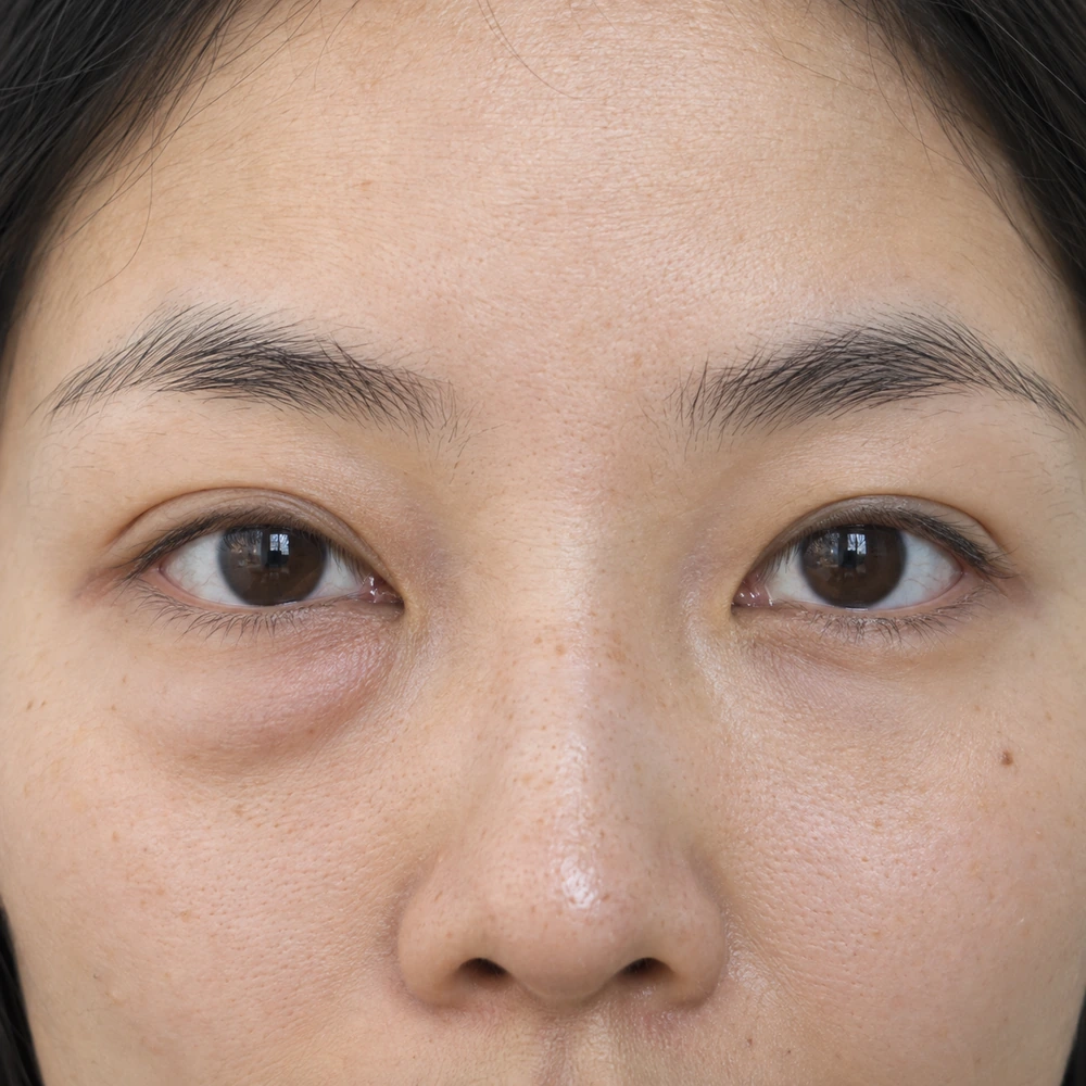 Close-up of one-sided swelling