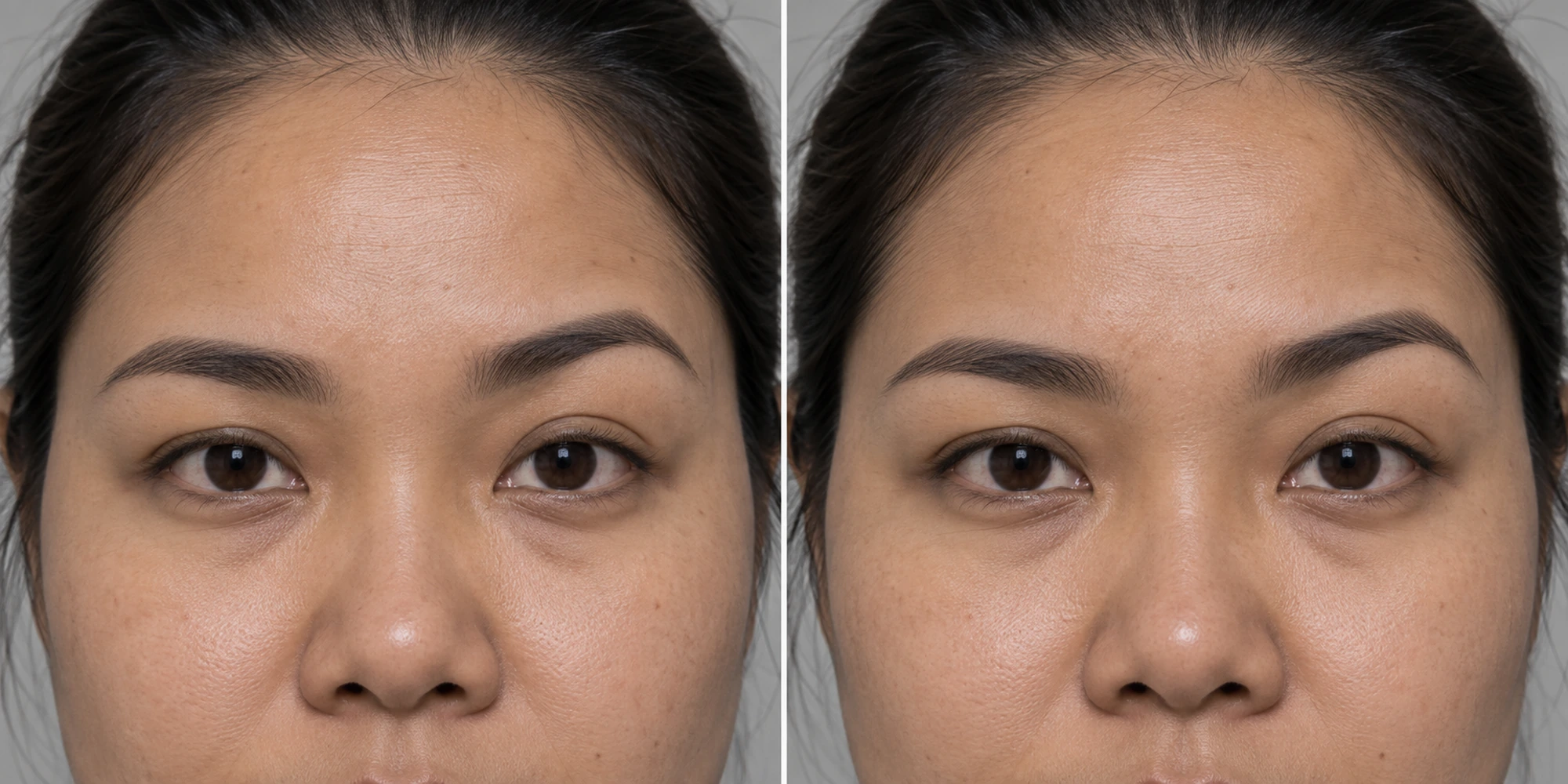 Resting brow position in an adult face