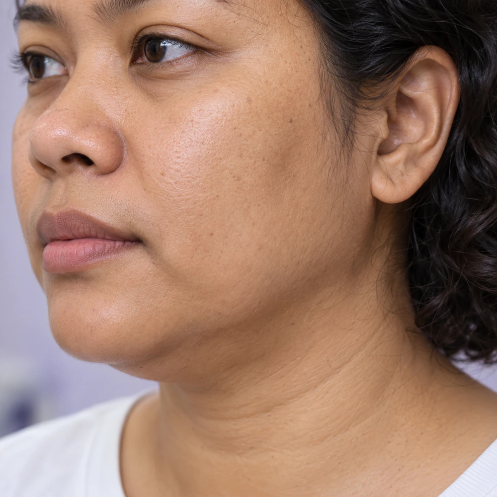 Close-up of mild laxity