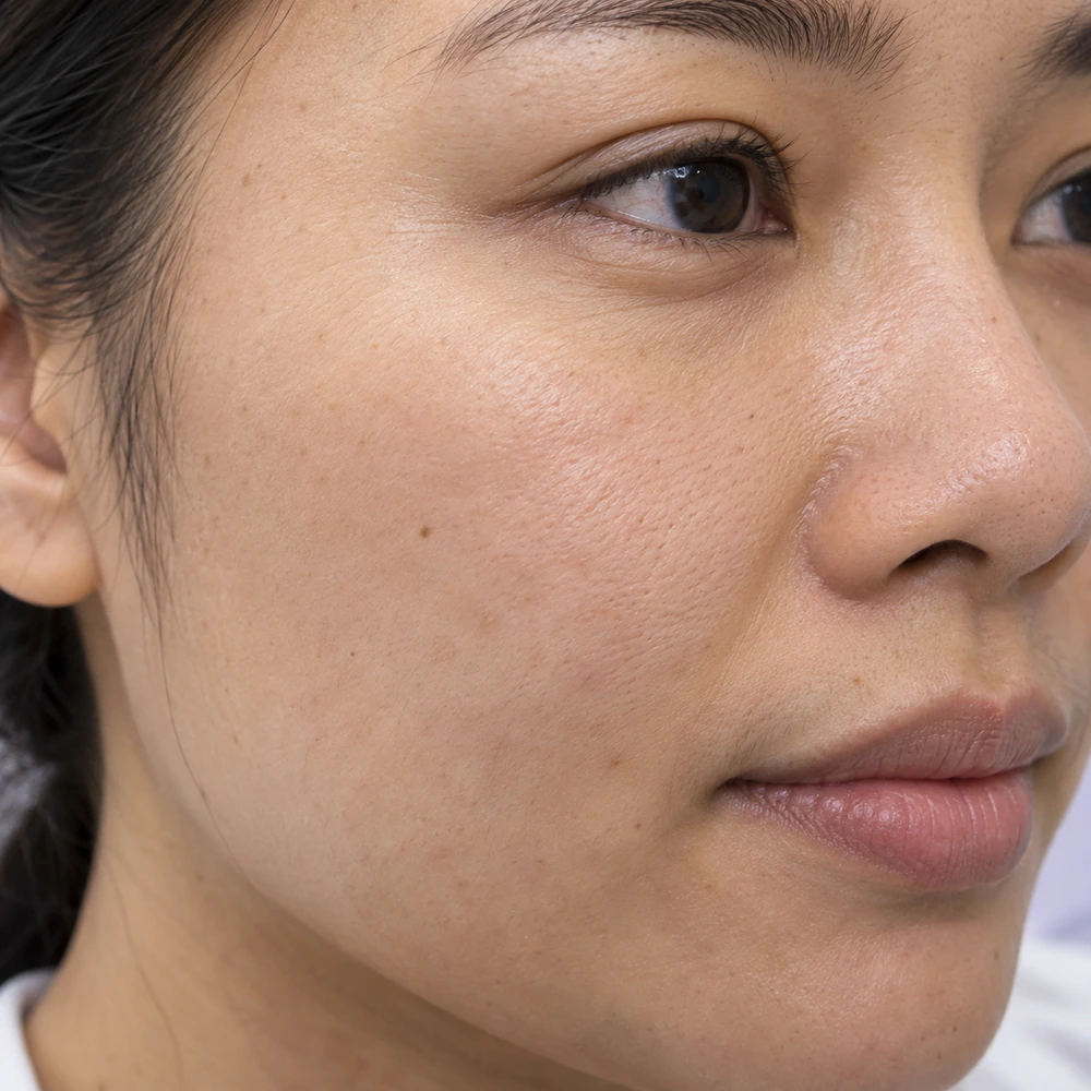 Close-up of cheek support concern