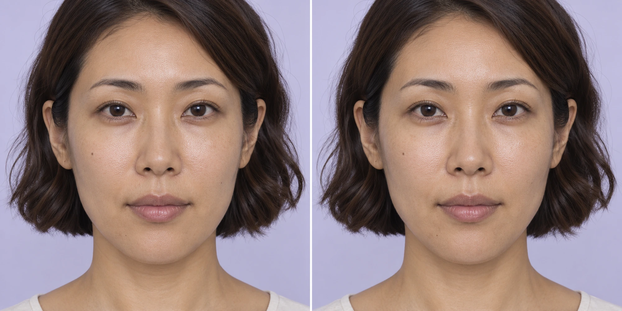 Lower-face contour in an adult face