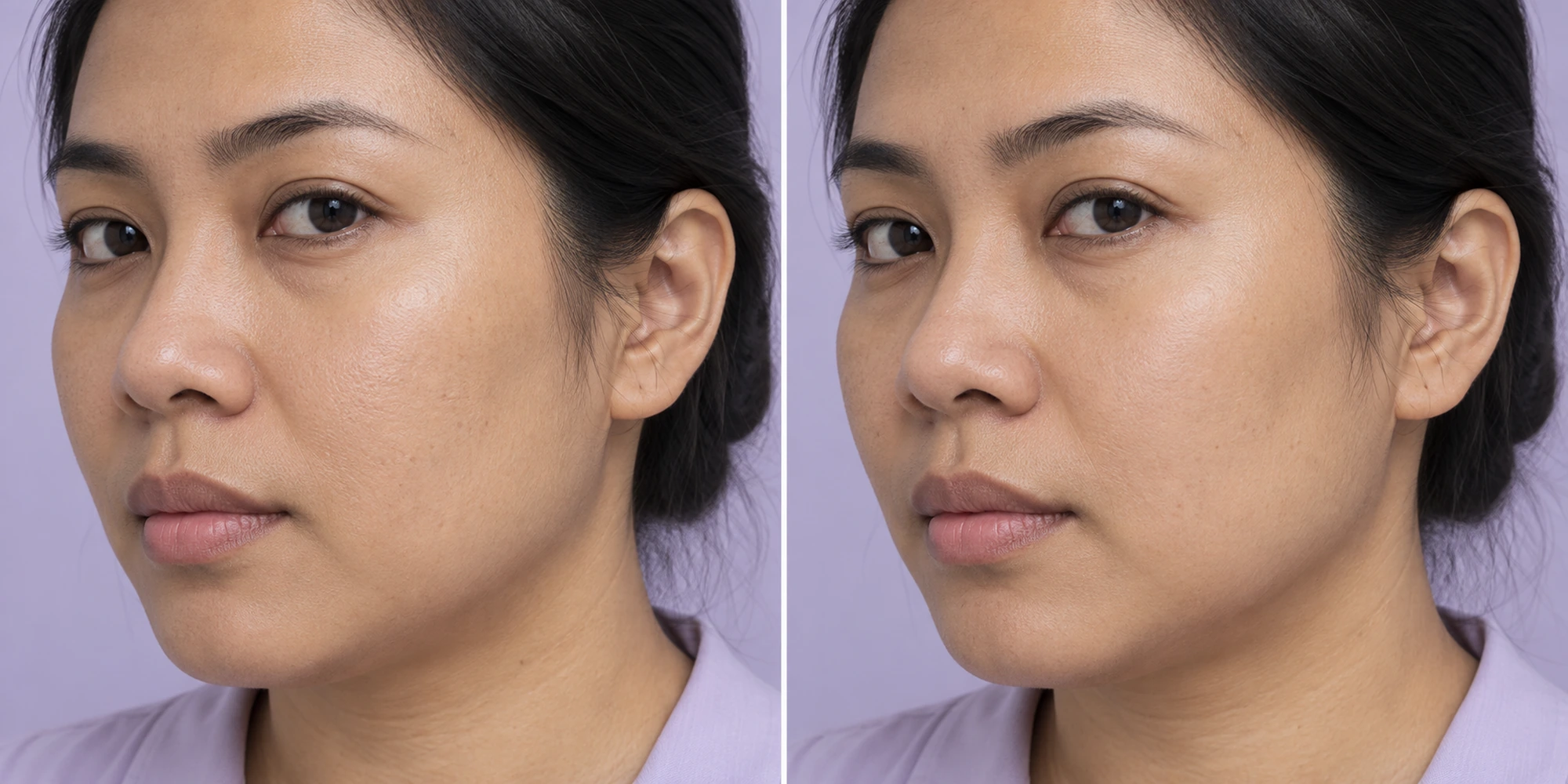 A visible skin feature in an adult face