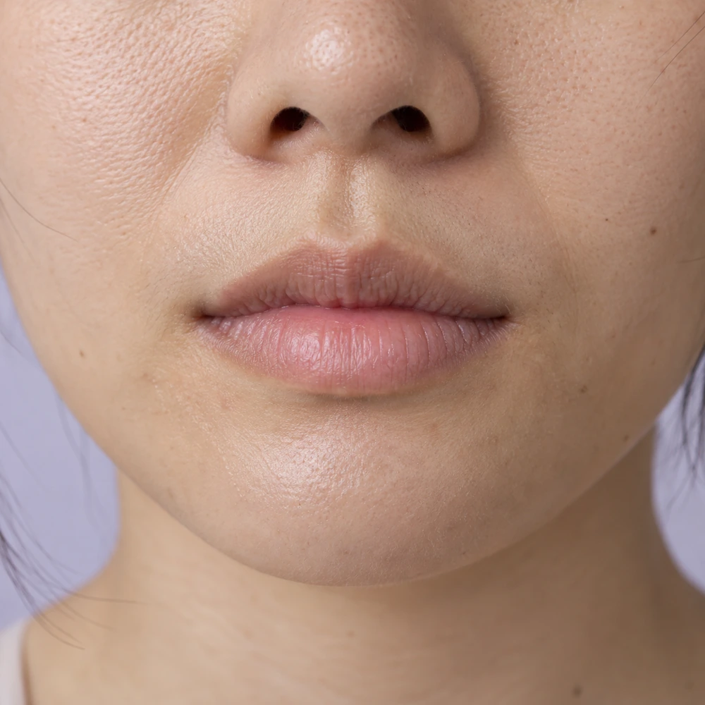 Close-up of soft vermilion definition