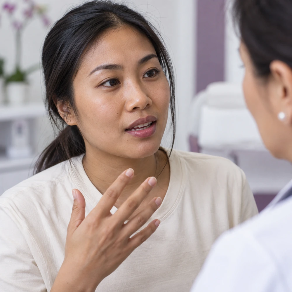 Reference close-up consultation about procedural comfort