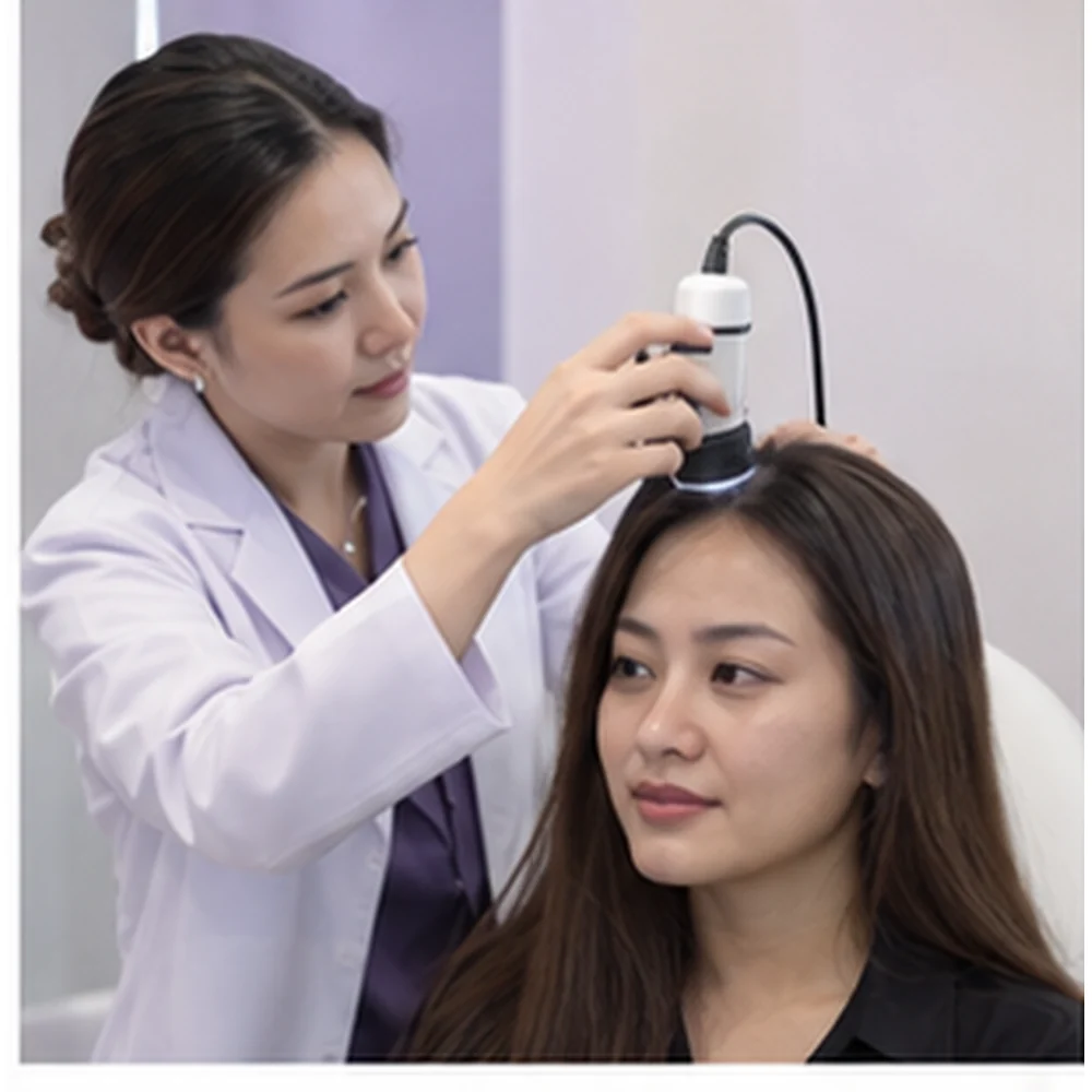 Potret rujukan untuk konsultasi rawatan rambut kulit kepala PDRN; bukan pesakit klinik yang didokumenkan