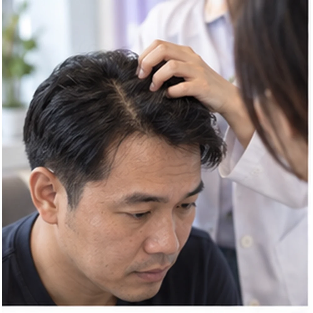 A different adult reference portrait accompanying PRP Scalp Hair Treatment preparation advice