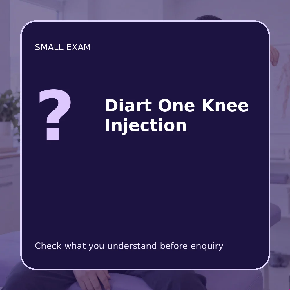 成人患者與醫生學習 DIART ONE 膝關節注射的 3D 卡通圖