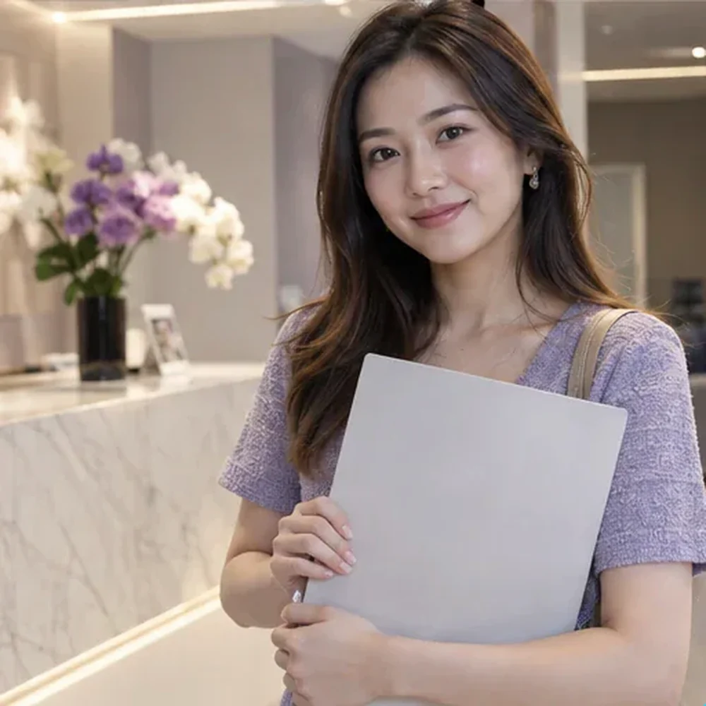 臨床人員與成年女性討論預定處理的皮膚或頭皮問題及擬注射配方的參考諮詢圖