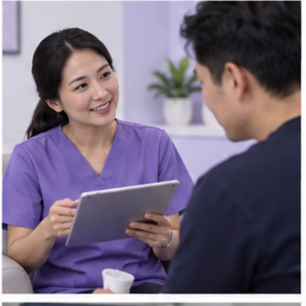 A different adult reference portrait accompanying NAD+ Therapy preparation advice