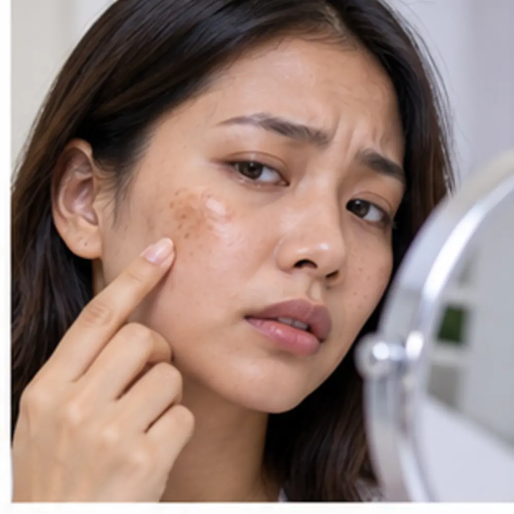 成人女性與臨床人員討論色素診斷、擬用靜脈成分、證據和安全性的參考照片