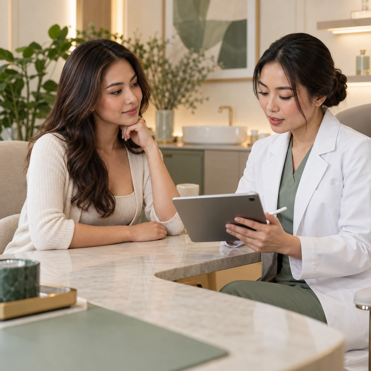 Reference clinician consultation about the proposed ingredients, the person’s health history and the claim being made with an adult woman
