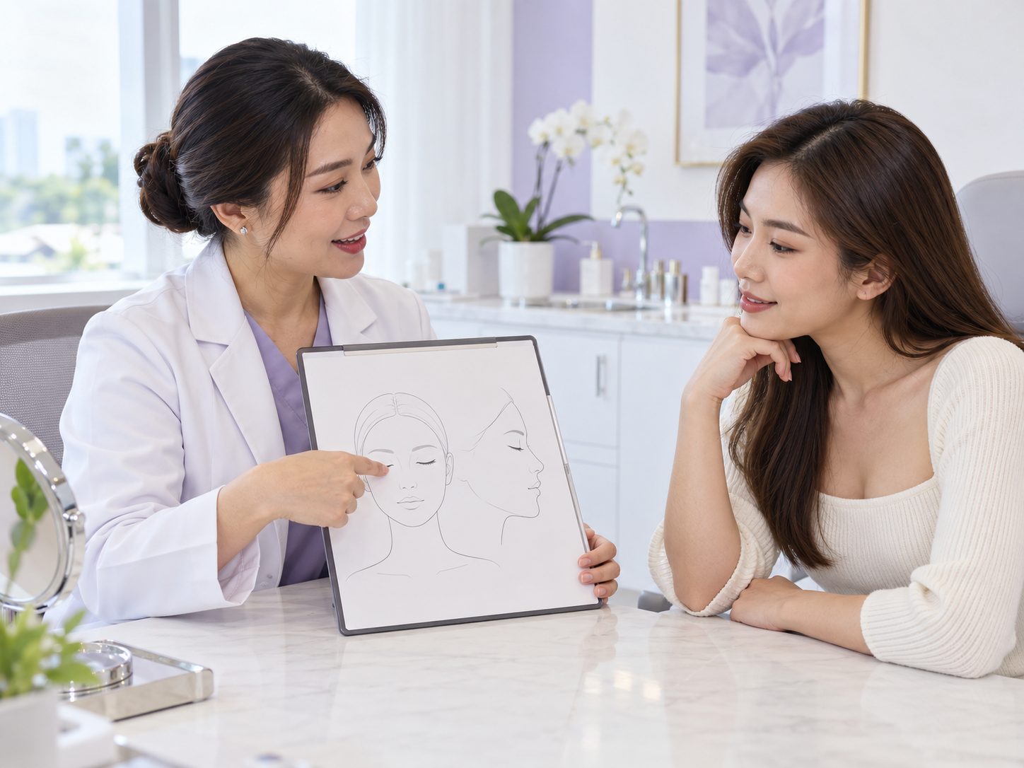 Konsultasi rujukan klinisian dengan wanita dewasa tentang kebimbangan kulit, ramuan infusi, bukti dan alternatif lebih selamat