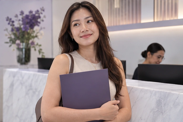 皮膚診所內的成年女性