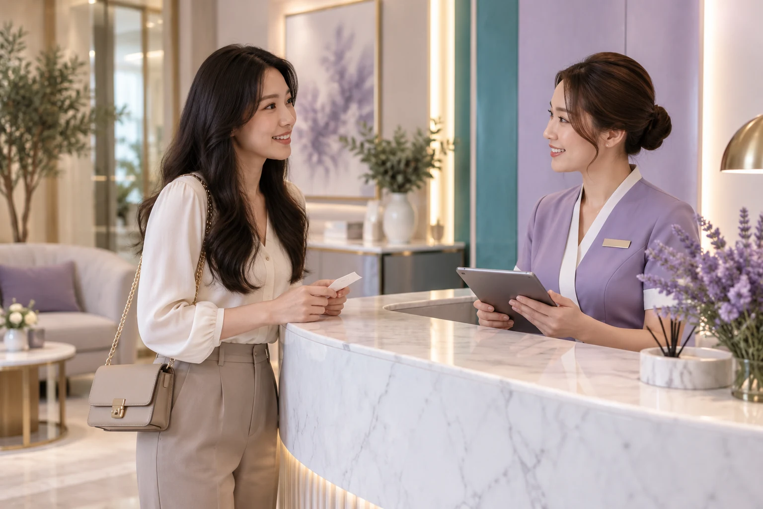 Planning an appointment at the clinic reception