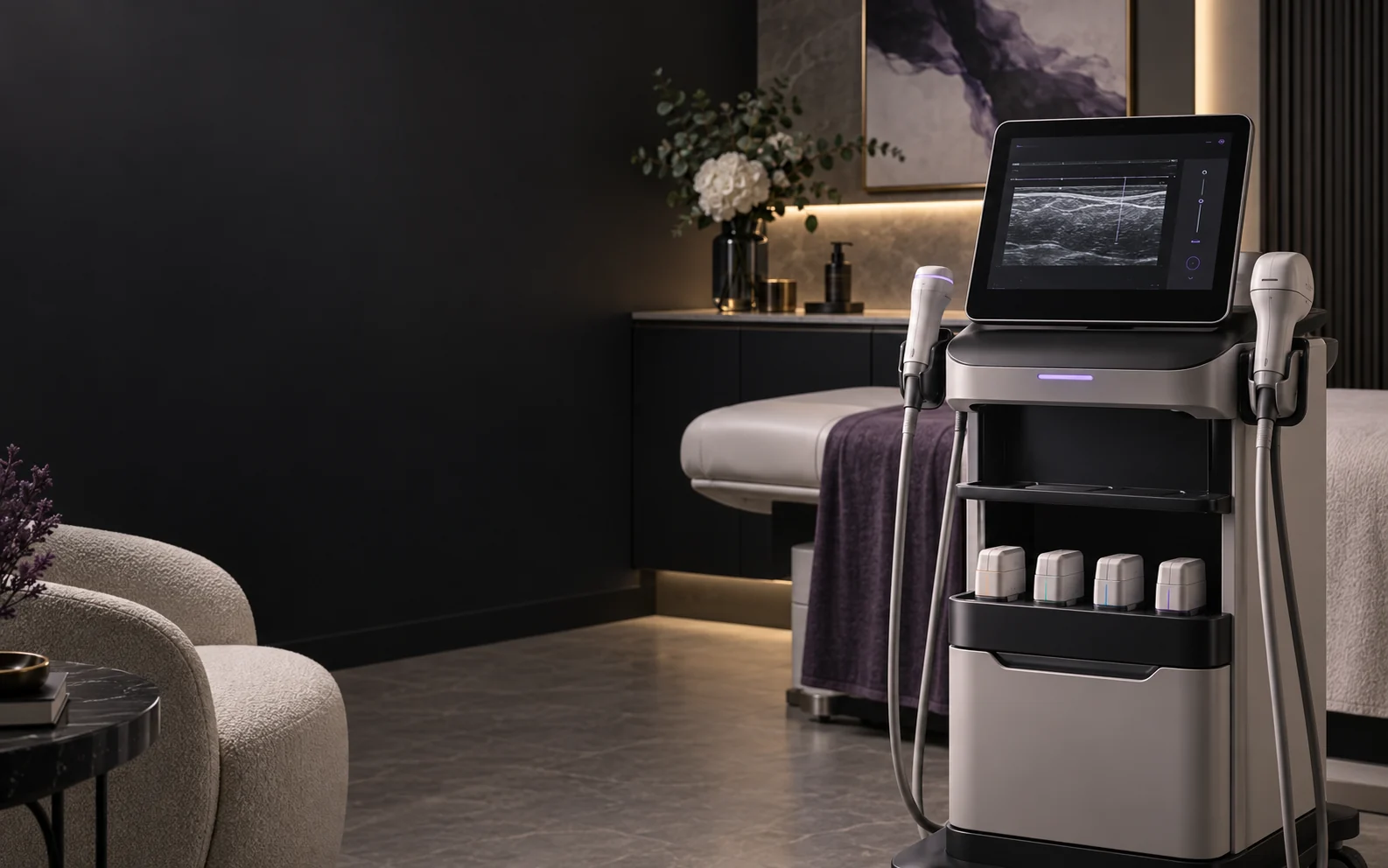 Illustrative, brand-neutral ultrasound technology environment for HIFU Skin Tightening Treatment in JB; exact device evidence is shown within the service page