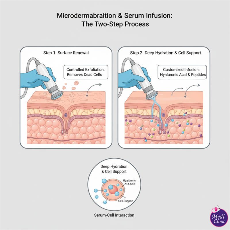A patient receiving a gentle hydradermabrasion treatment at Medi Clinic Johor Bahru near Singapore. A patient receiving a gentle hydradermabrasion treatment at Medi Clinic Johor Bahru near Singapore.