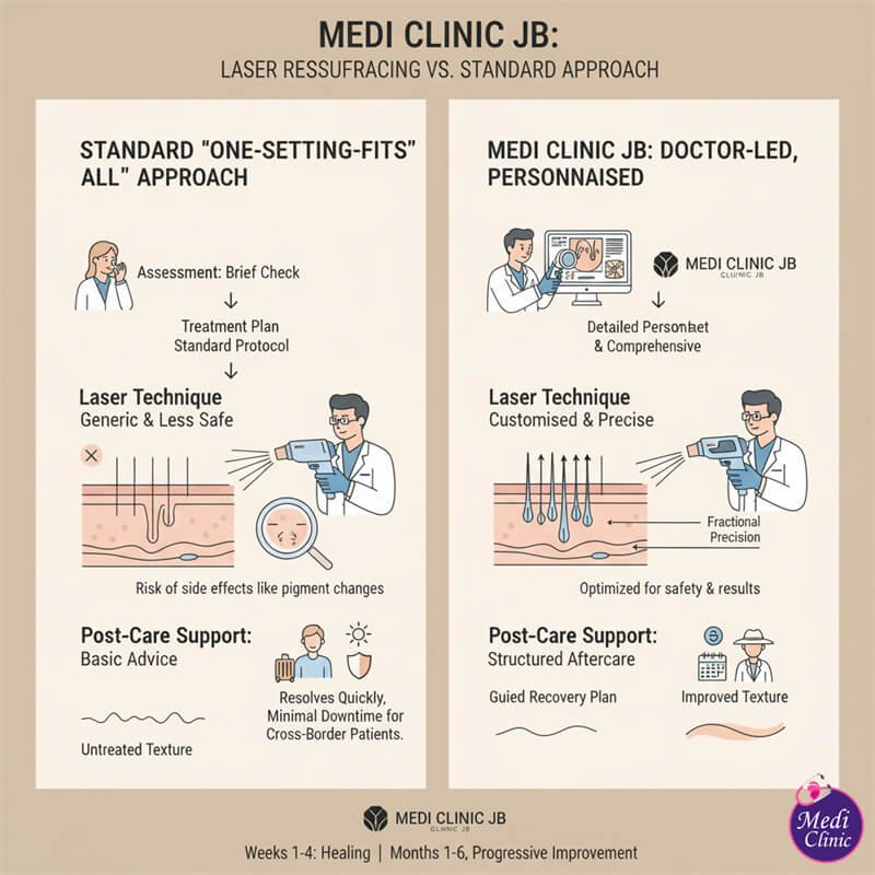 Ablative CO2 laser device at Medi Clinic JB for skin resurfacing.
